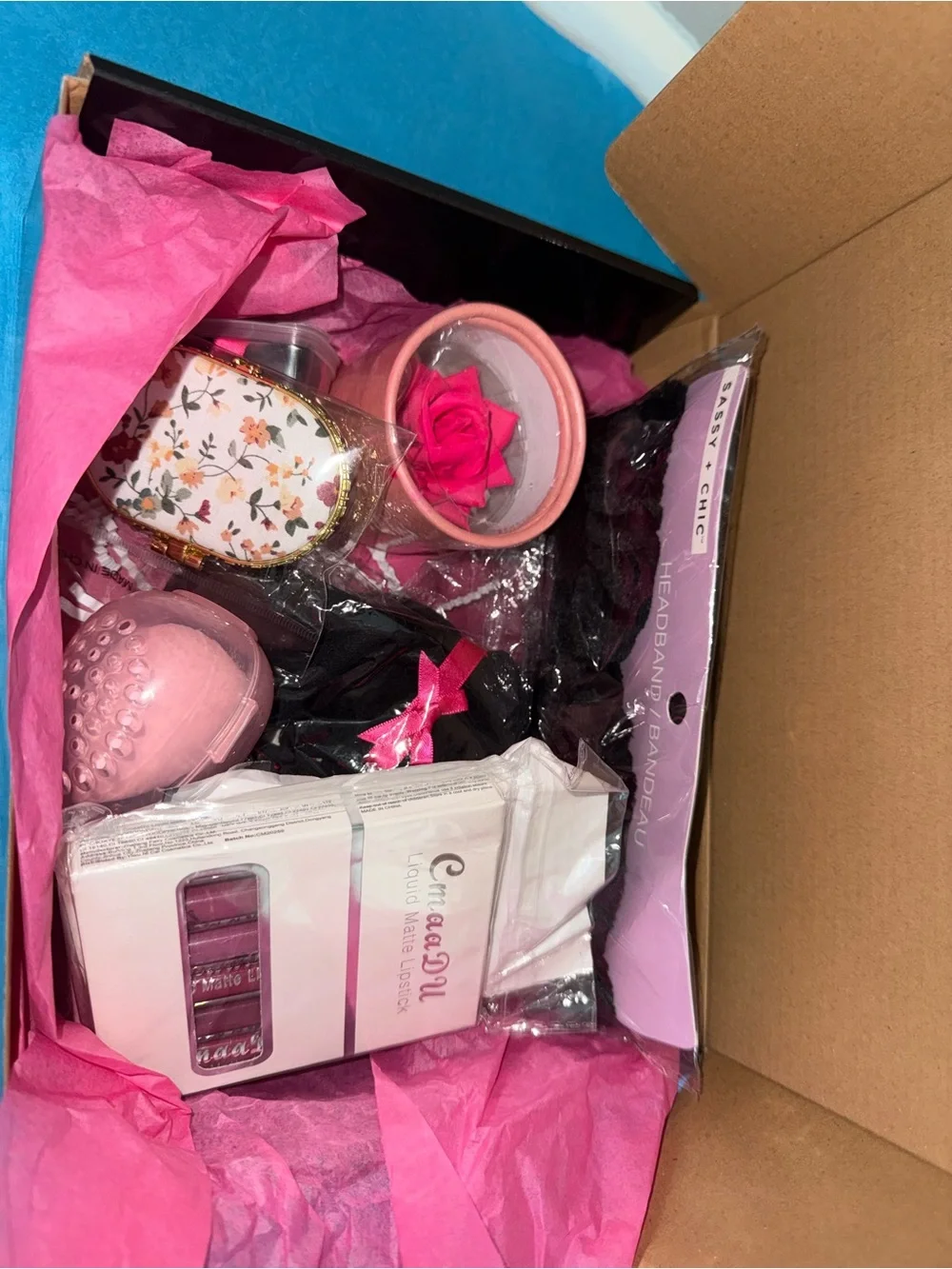 Women Accessories Black & Pink Makeup Accessory Set